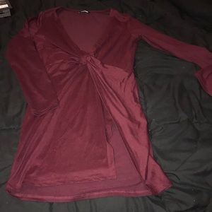 Burgundy mini dress